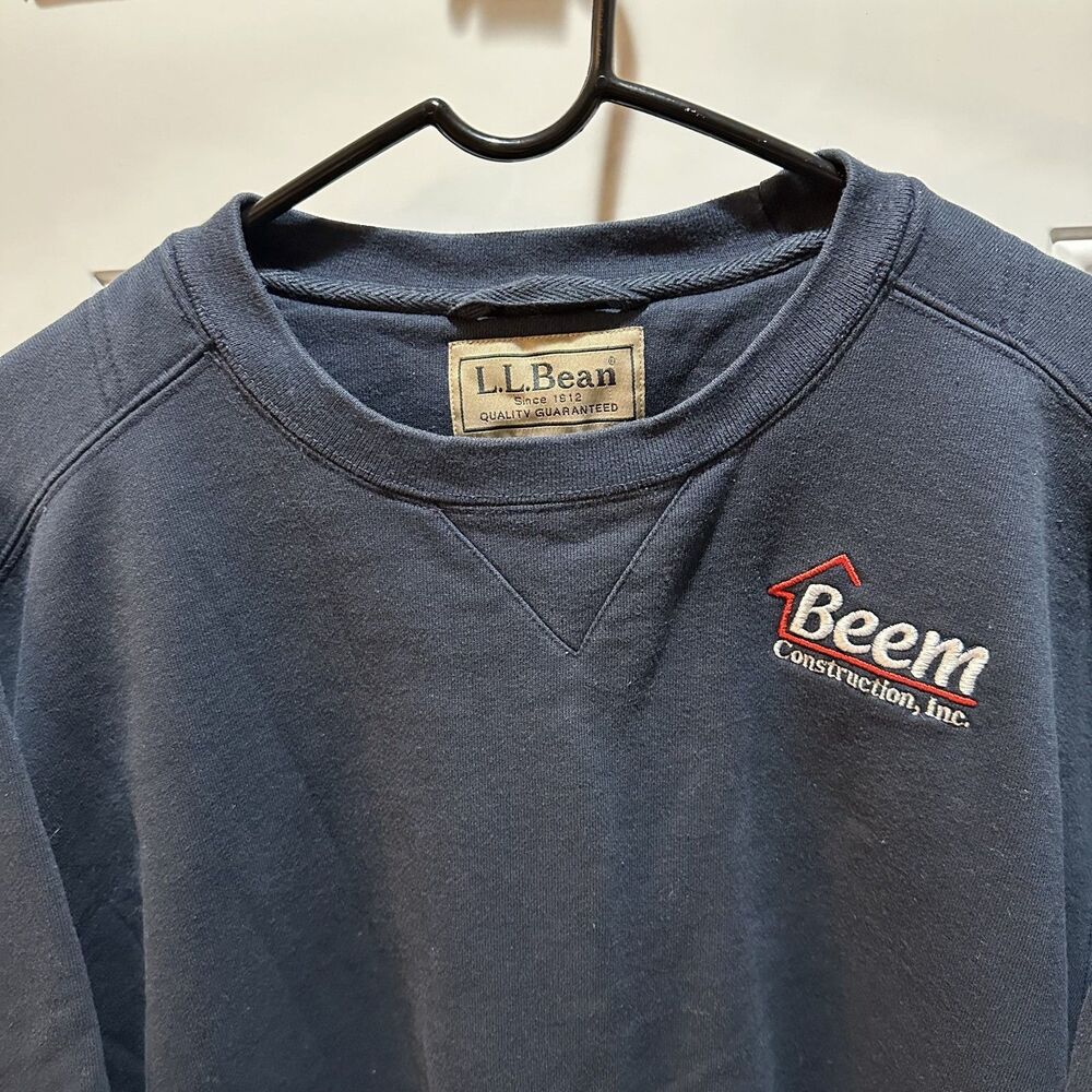 Vintage 90s LL Bean Workwear Crewneck Sweatshirt Men's XL Navy Blue Streetwear